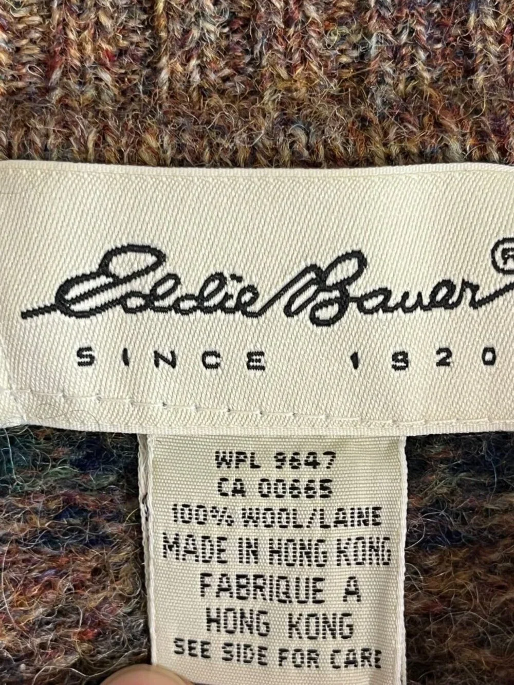 Vintage Wool Fair Isle Sweater Brown XL Earthy Granola Classic 90s Argyle Stripe - Picture 3 of 9